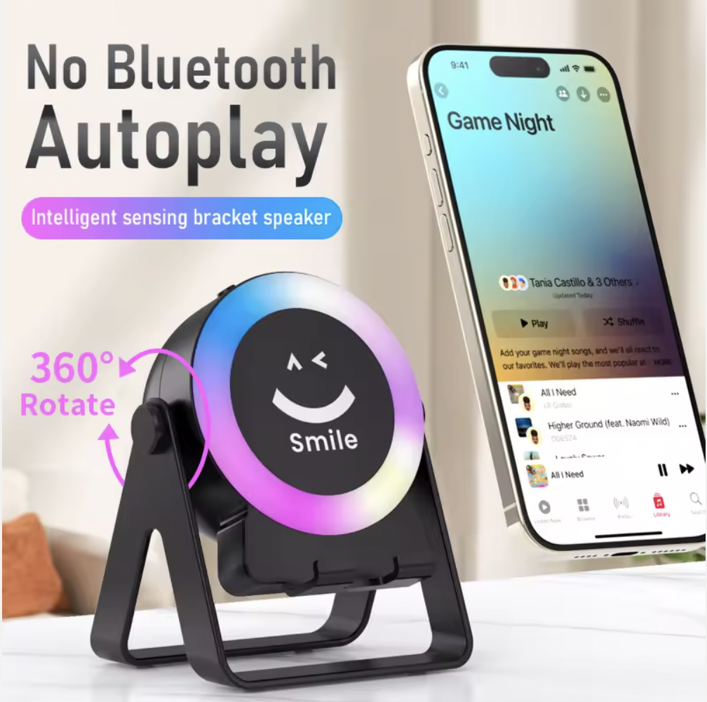 ZF18 Wireless Speaker ফোন স্ট্যান্ড – 5W LED RGB লাইট