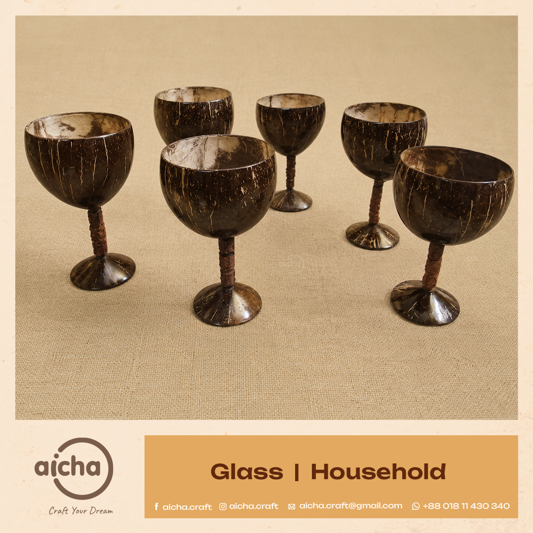 Natural Coconut Shell Drinking Glass