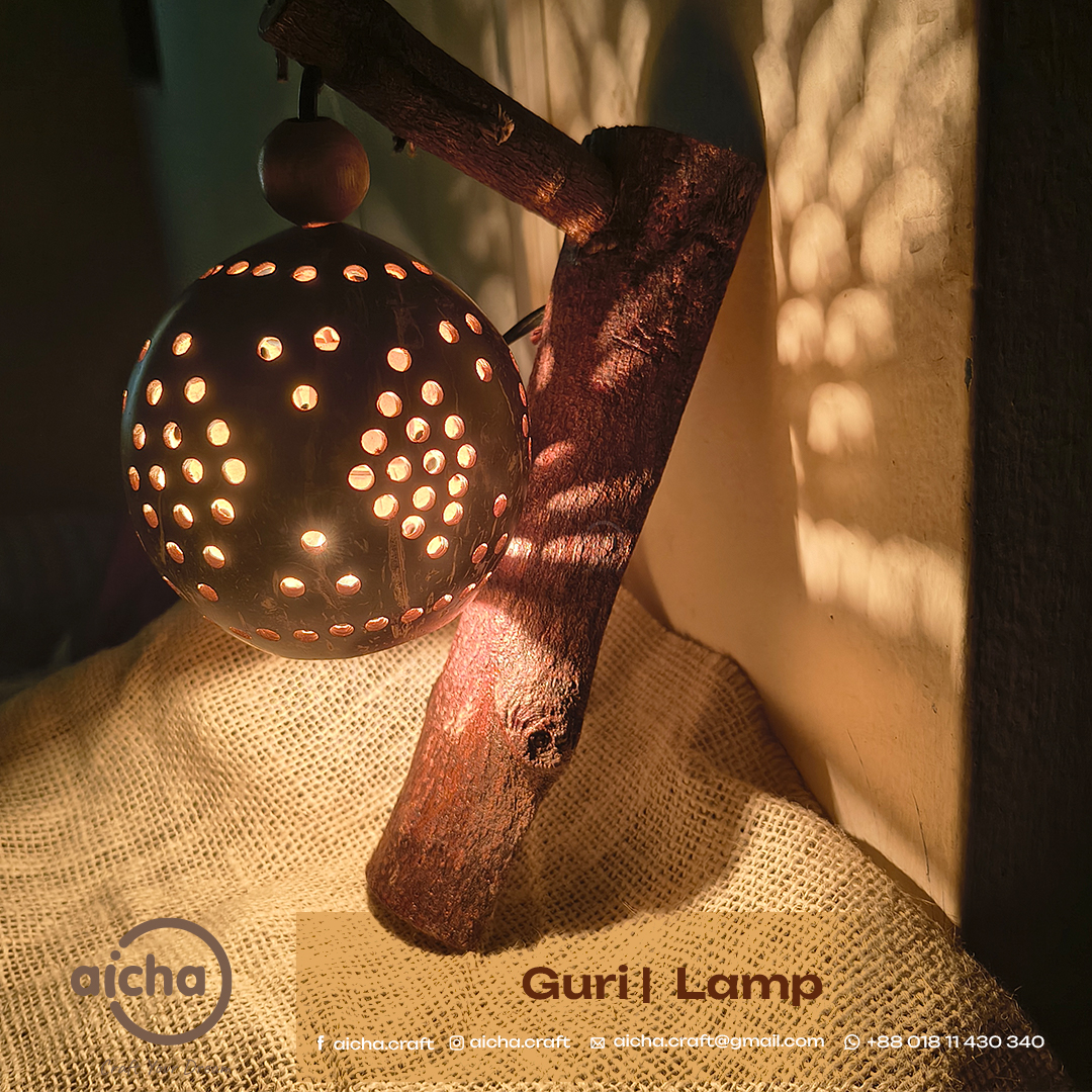 Coconut Shell Guri Lamp